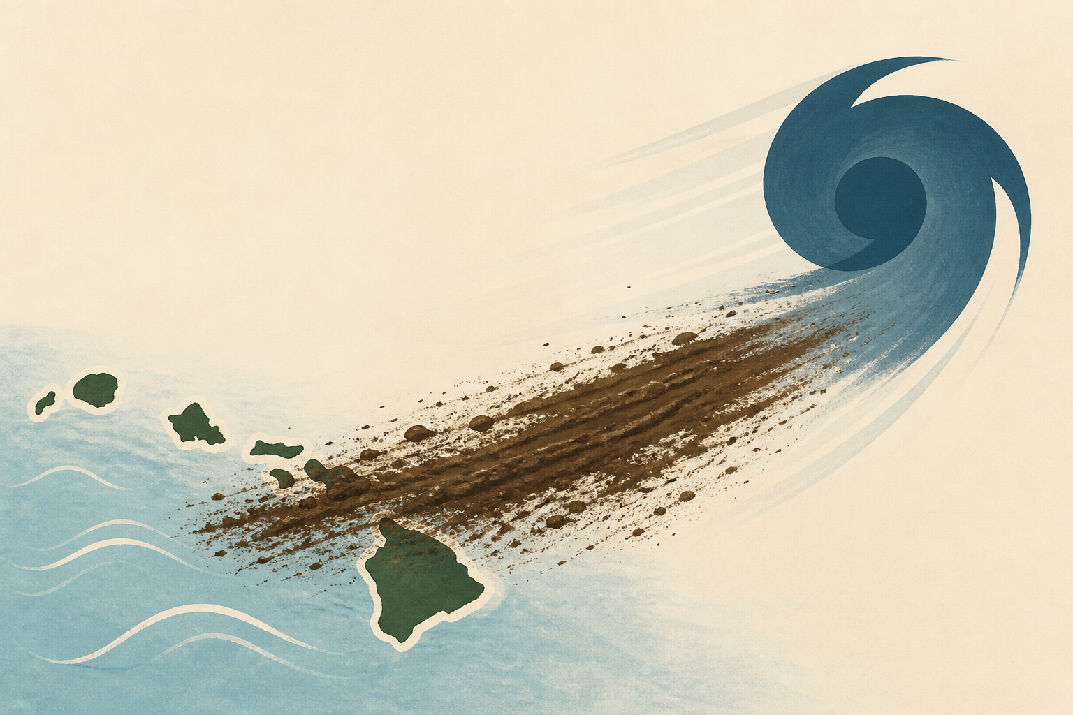 Lala moves away from Hawaii and leaves mud in its wake