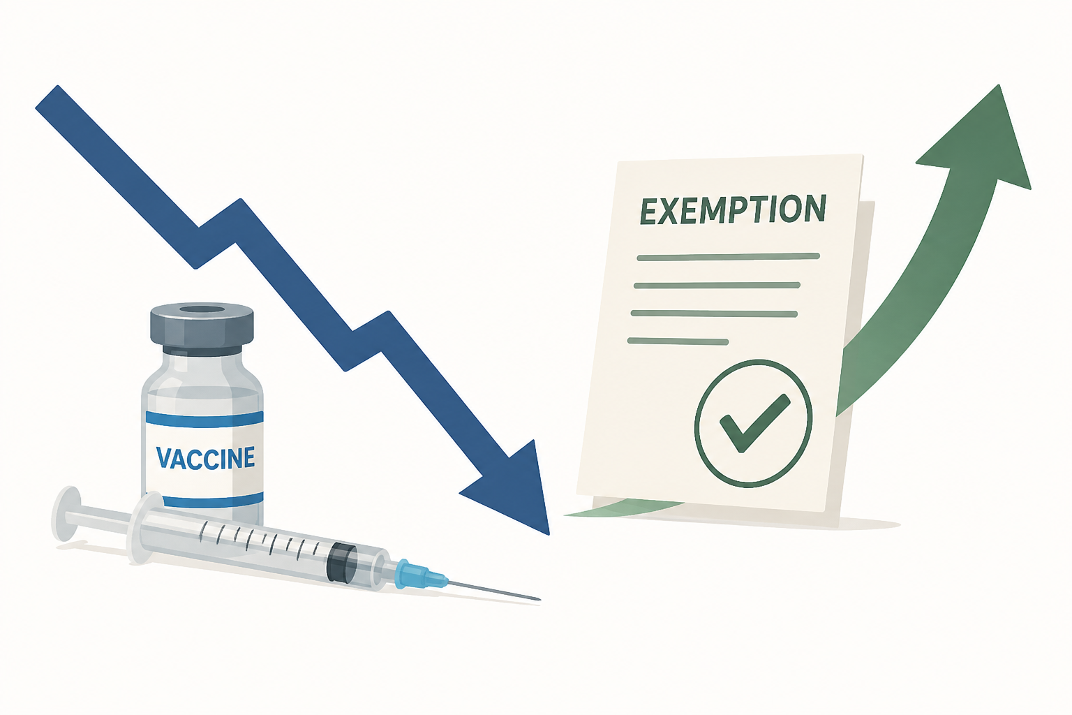 US vaccination rates fall again as exemptions continue to rise, CDC data shows
