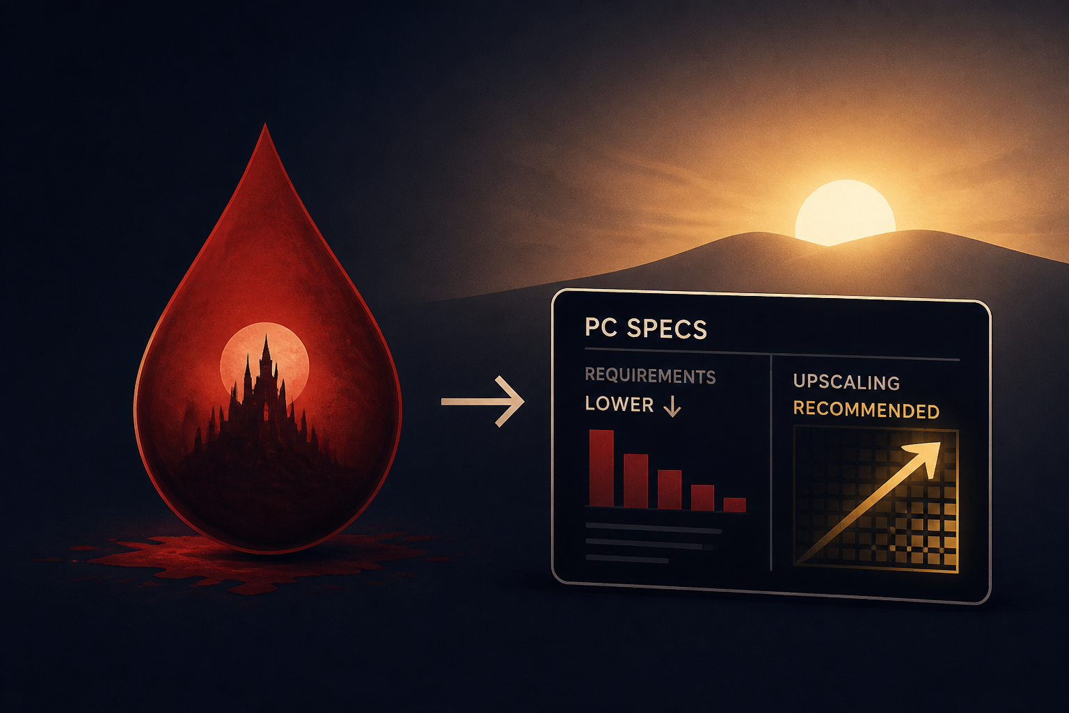 The Blood of Dawnwalker final PC specs are much lower, but upscaling is now recommended