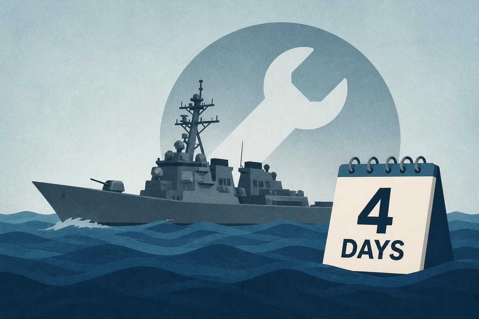 US Navy destroyer broke down for four days in the Pacific