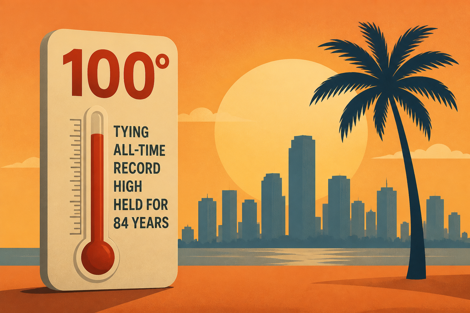 Miami hits 100 degrees, tying all-time record high temperature held for 84 years