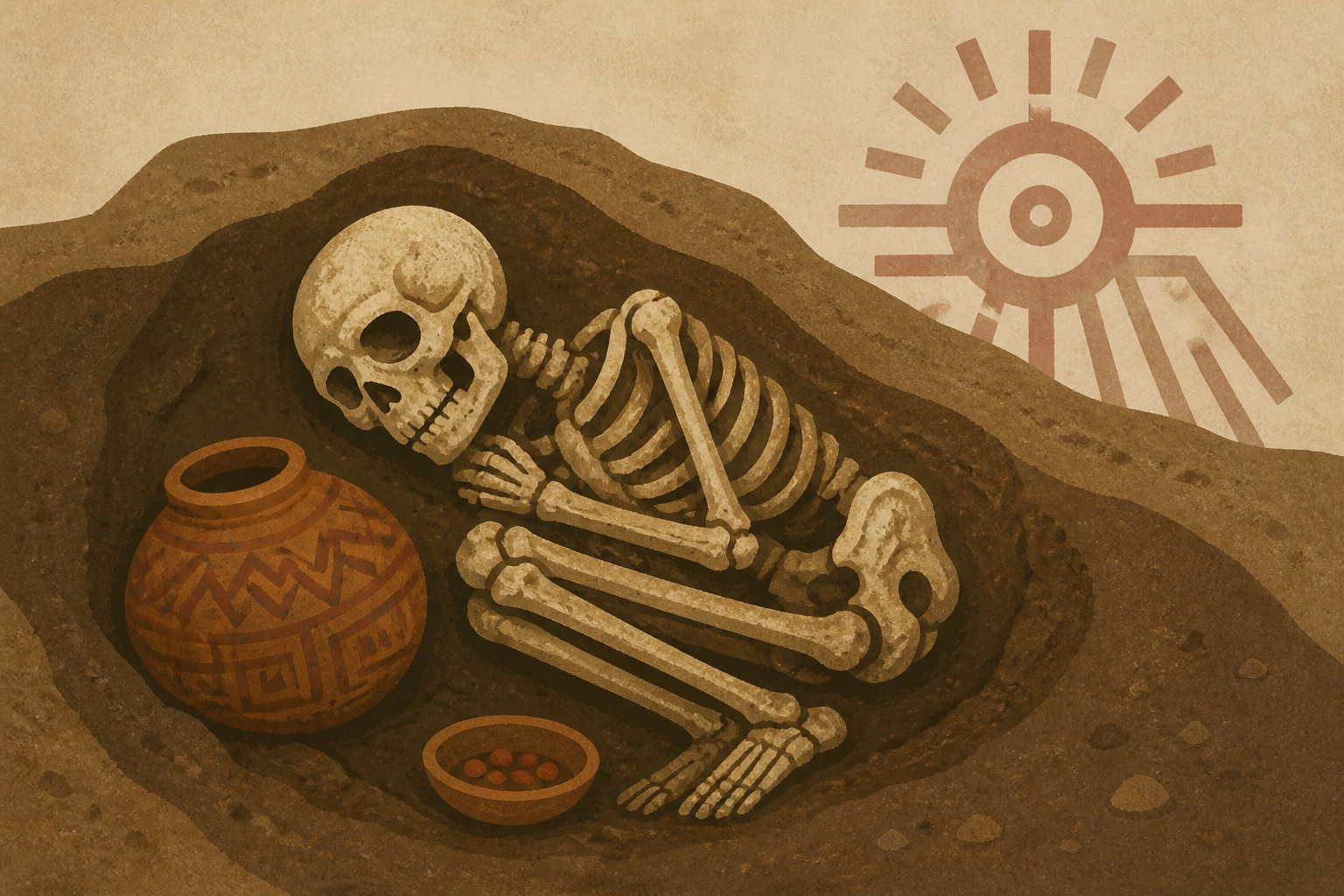 Skeletal remains believed to be person sacrificed during ritual unearthed by archaeologists in Peru