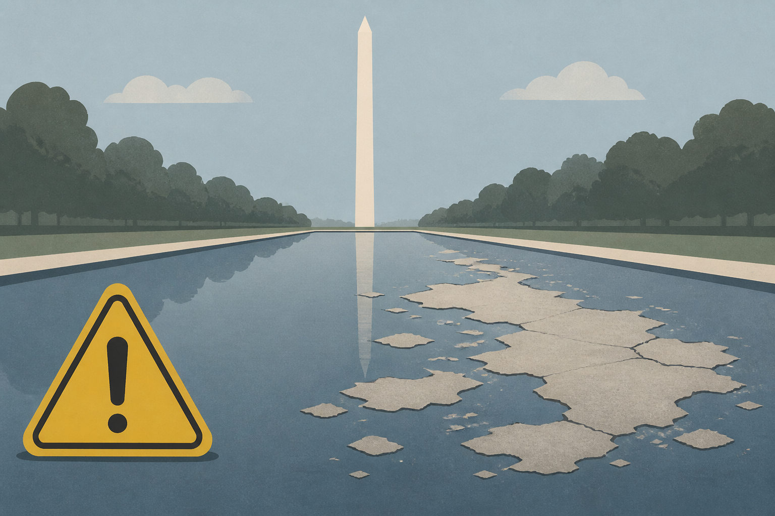 Trump administration was warned about peeling Reflecting Pool nearly a month before it brought vandalism case
