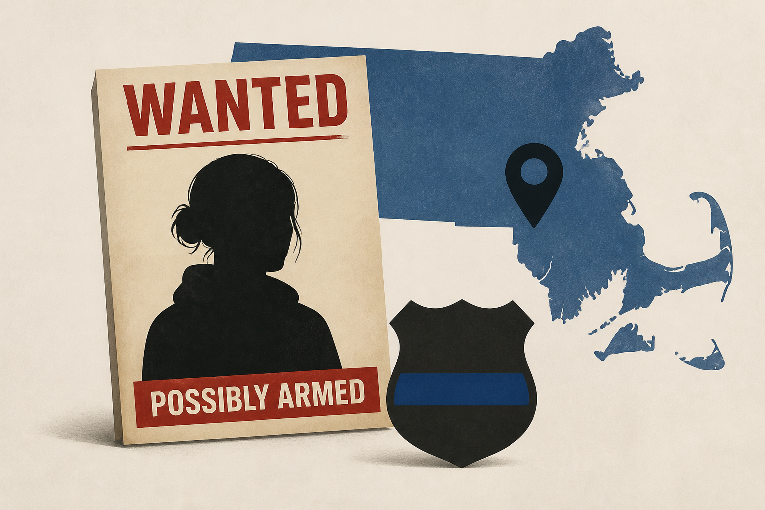 Possibly armed woman wanted in Massachusetts in connection with off-duty officer death