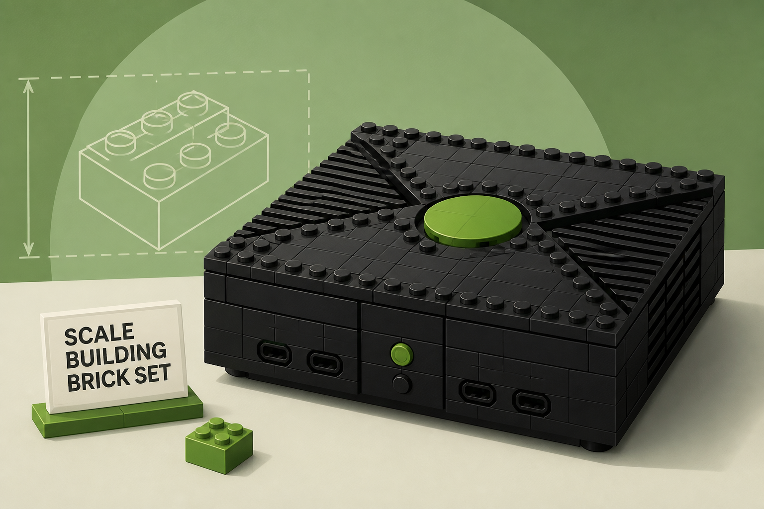 Scale Building Brick Set Of The Original Xbox
