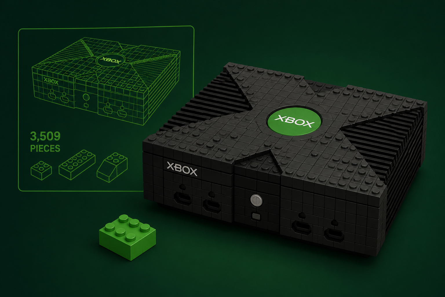 Relive the Original Xbox By Building Your Own 1:1 Scale 3,509-Piece Mattel Brick Shop Version
