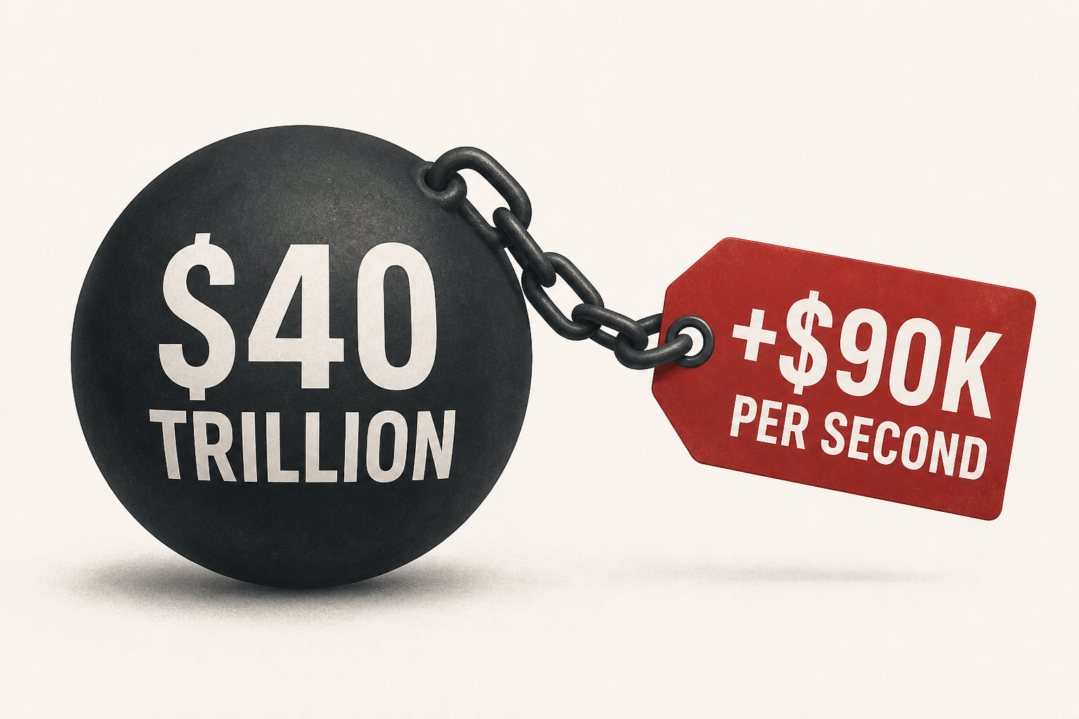 US national debt hits $40 trillion, rising by $90K per second
