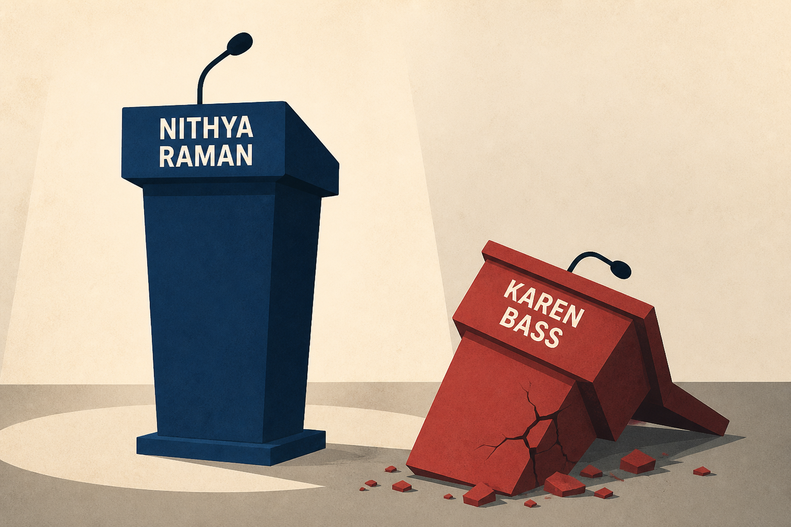 Karen Bass lost the debate against Nithya Raman. Badly