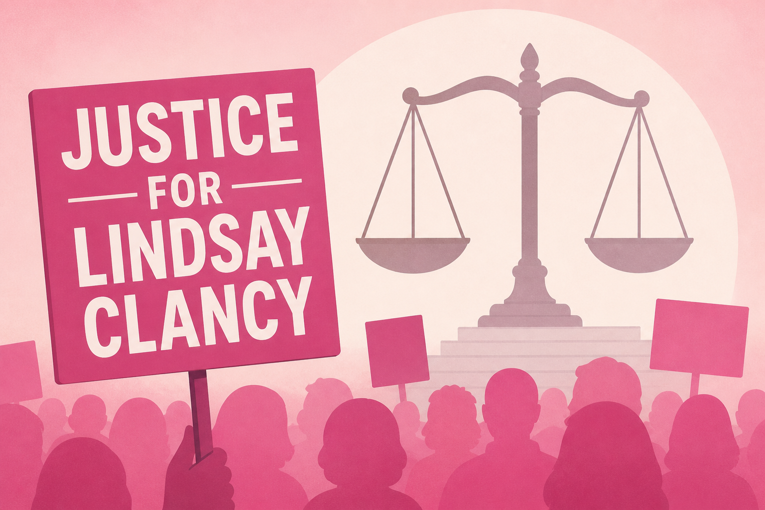 Hundreds in pink rally for Lindsay Clancy at her murder trial