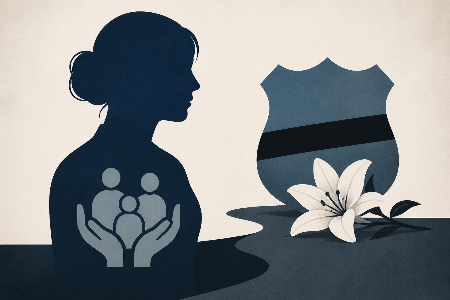 She devoted her career to helping police families. Now she’s a suspect after her officer husband’s death.