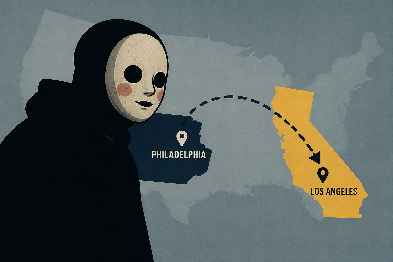 Man in creepy doll mask who has terrified Philadelphians may be headed to L.A., police say