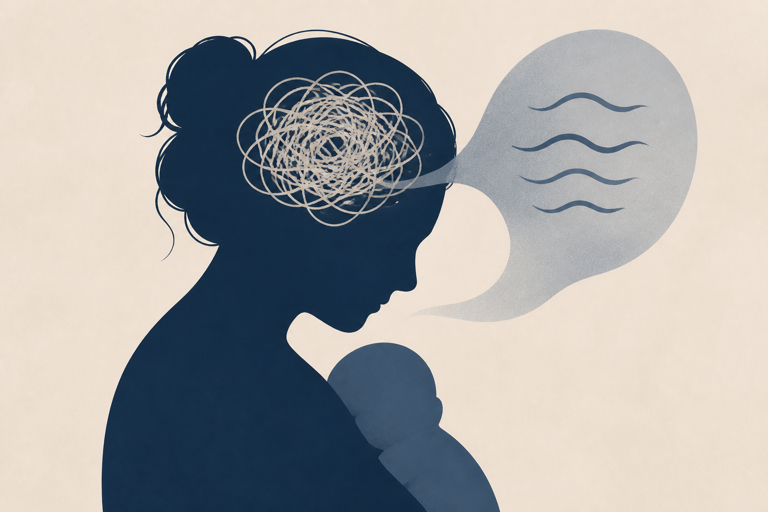 Mom who struggled with postpartum psychosis describes intrusive thoughts "turning into voices"