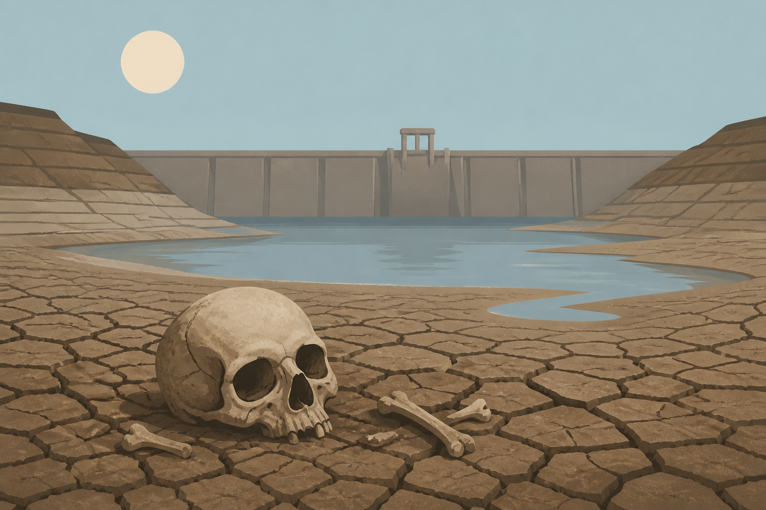 Human remains found at another massive reservoir as water plummets