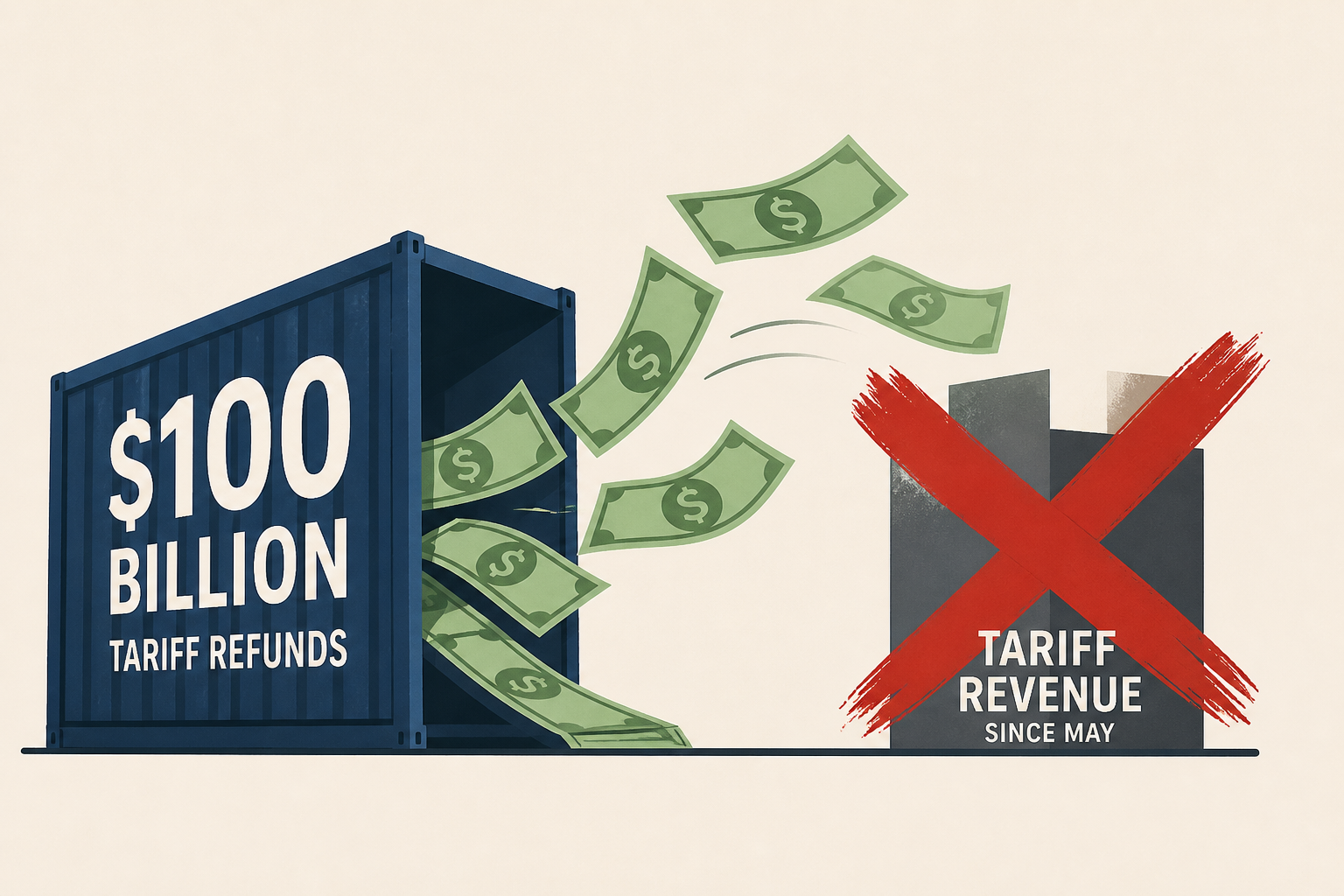$100 billion in tariff refunds have wiped out all the revenue the import taxes brought in since May