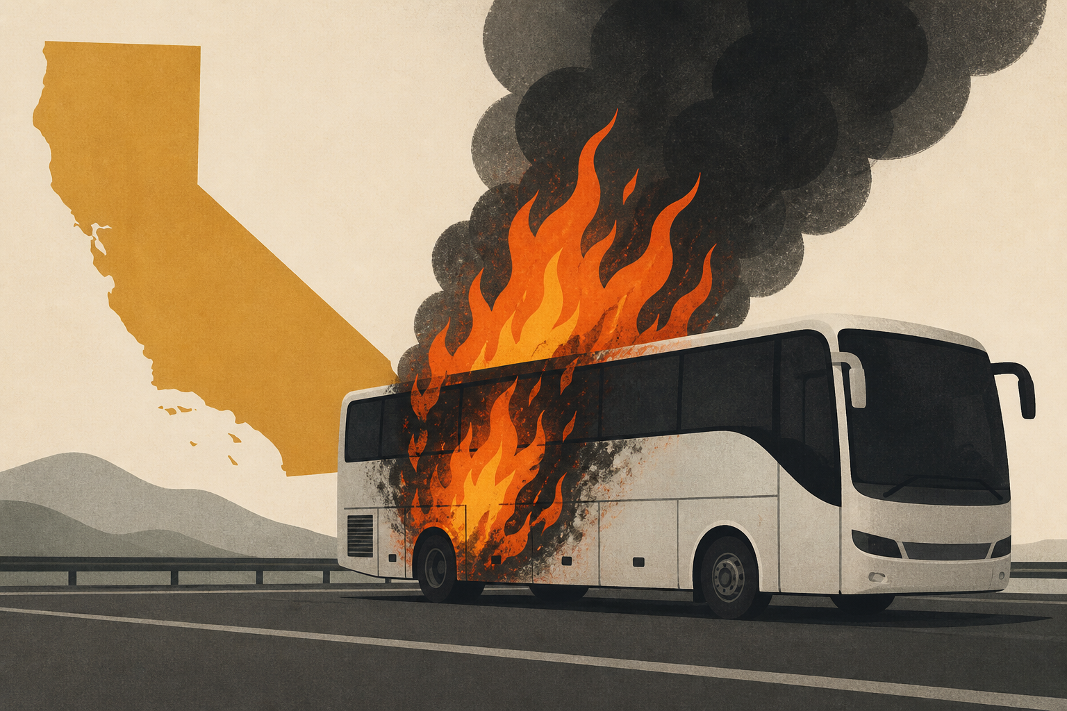 1 passenger dead after fire erupts on tour bus on California freeway: Authorities