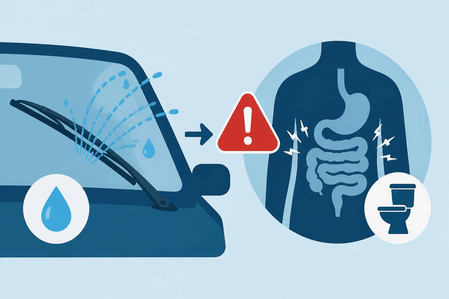 Dear Doctor: You can get diarrhea by using water instead of wiper fluid