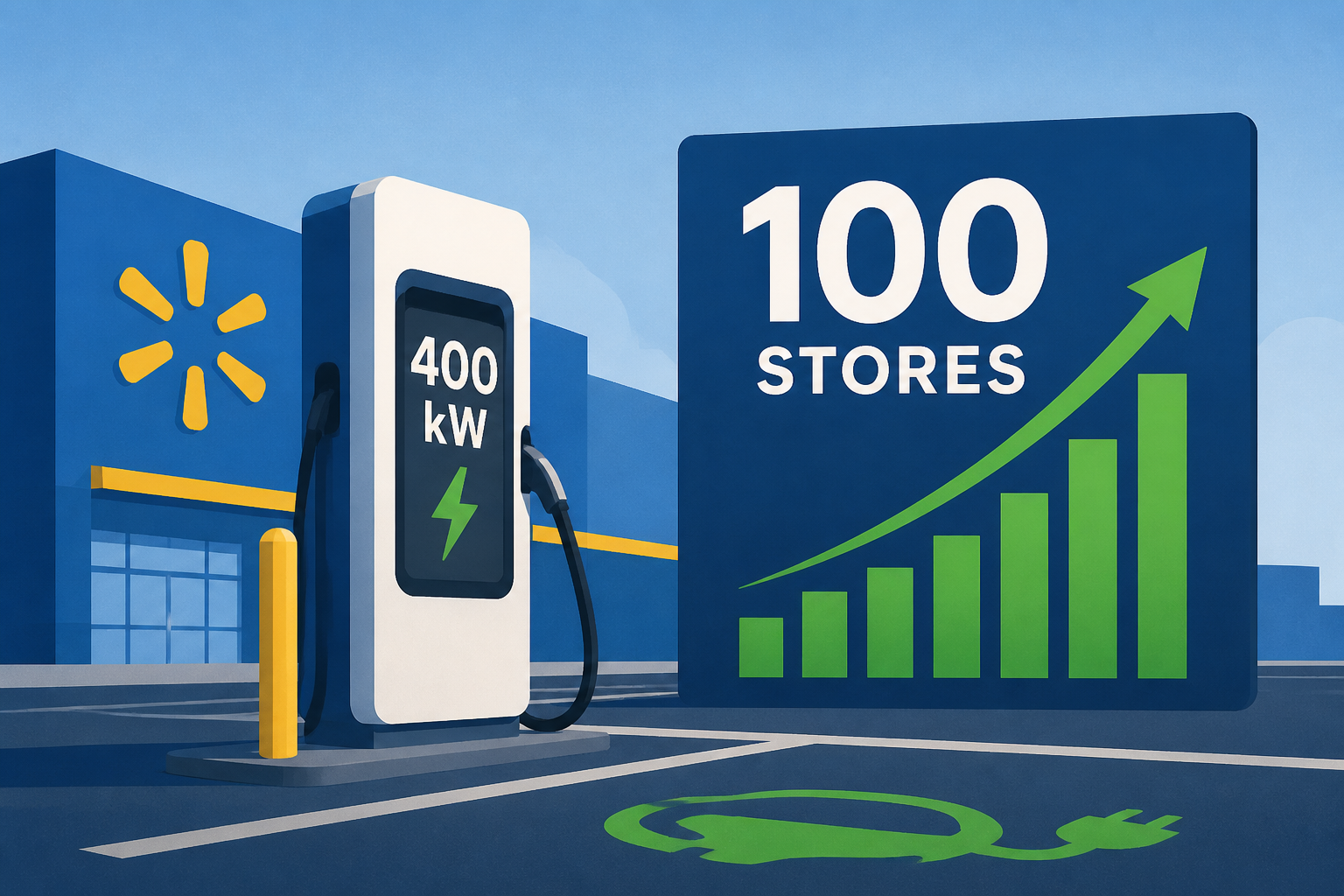 Walmart’s 400 kW EV charging network just hit 100 stores