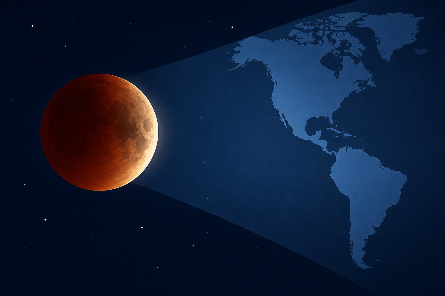 Near-total lunar eclipse will be most visible from the Americas