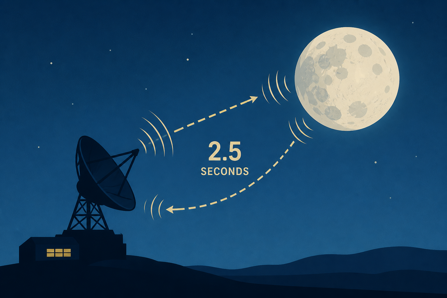 In January 1946, eleven years before Sputnik, a US Army radio crew in New Jersey bounced a signal off the Moon and heard it come back 2.5 seconds later, and that echo was the first time anything human