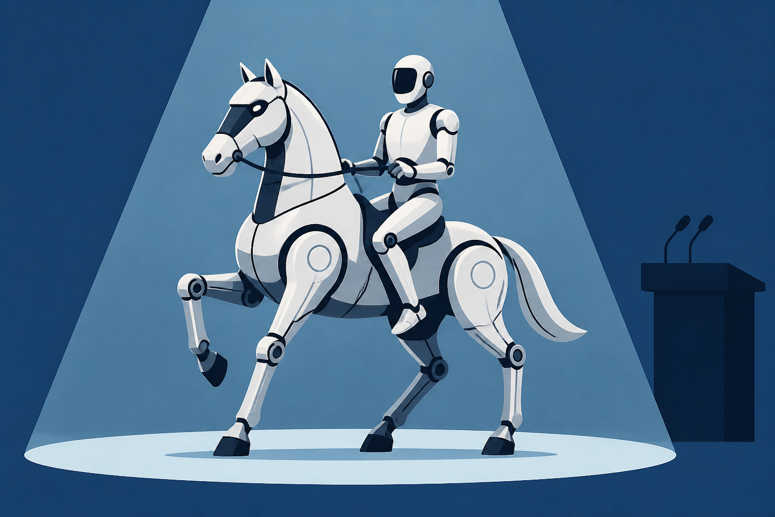 Robot horse and rider steal the show at Chinese conference