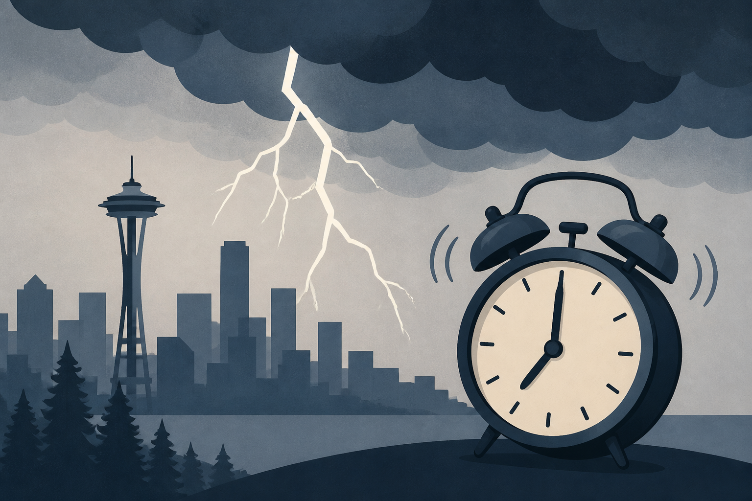 Thunderstorms in Seattle Saturday may be nature’s unwanted weekend morning alarm clock
