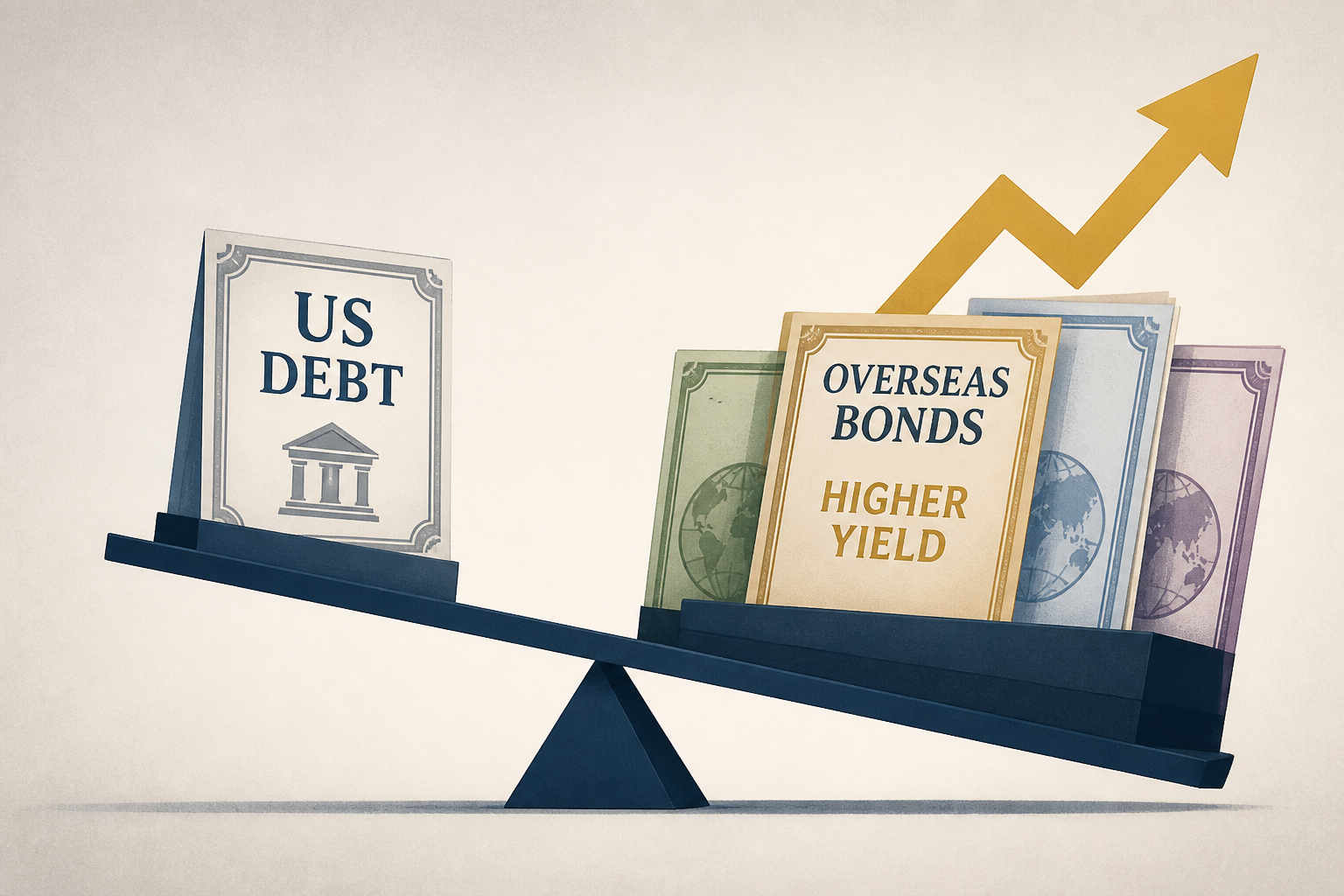 US debt faces more competition from higher-yielding bonds overseas than in recent decades