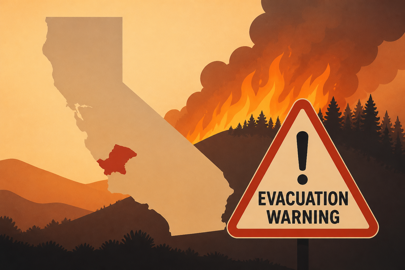 Evacuation warnings issued in California due to Hawk Fire
