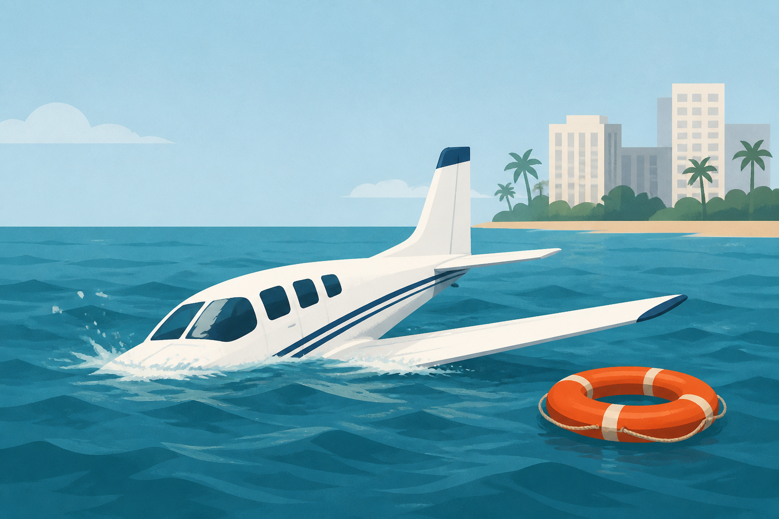 Pilot survives after plane crashes into ocean in Boca Raton