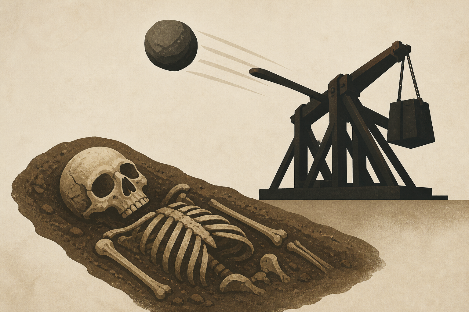 700-year-old skeleton likely killed by mother of all catapults: Study