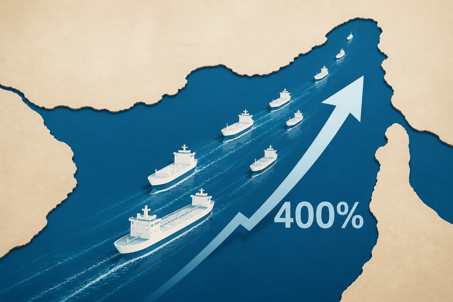 Traffic through Strait of Hormuz skyrockets nearly 400%