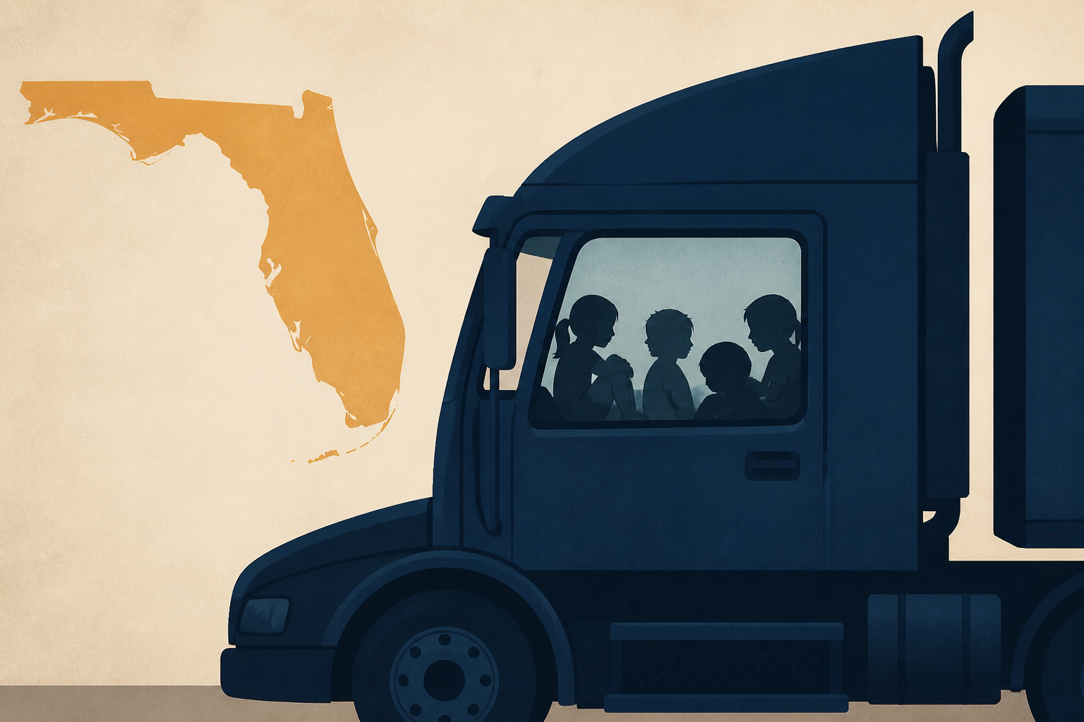 Florida truck driver charged with confining 4 children in truck cab
