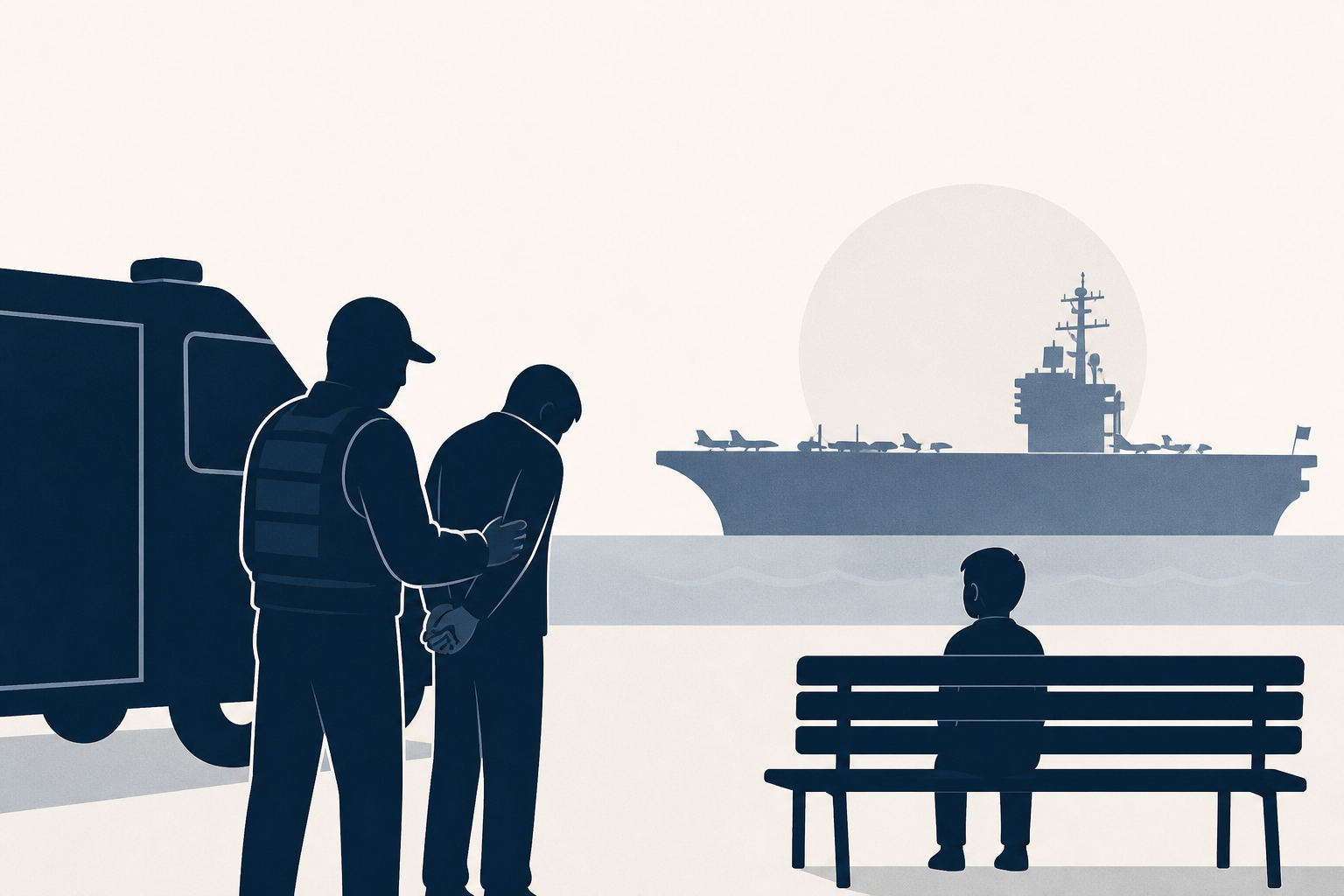 Man arrested by US immigration agents as son waits return from USS Lincoln