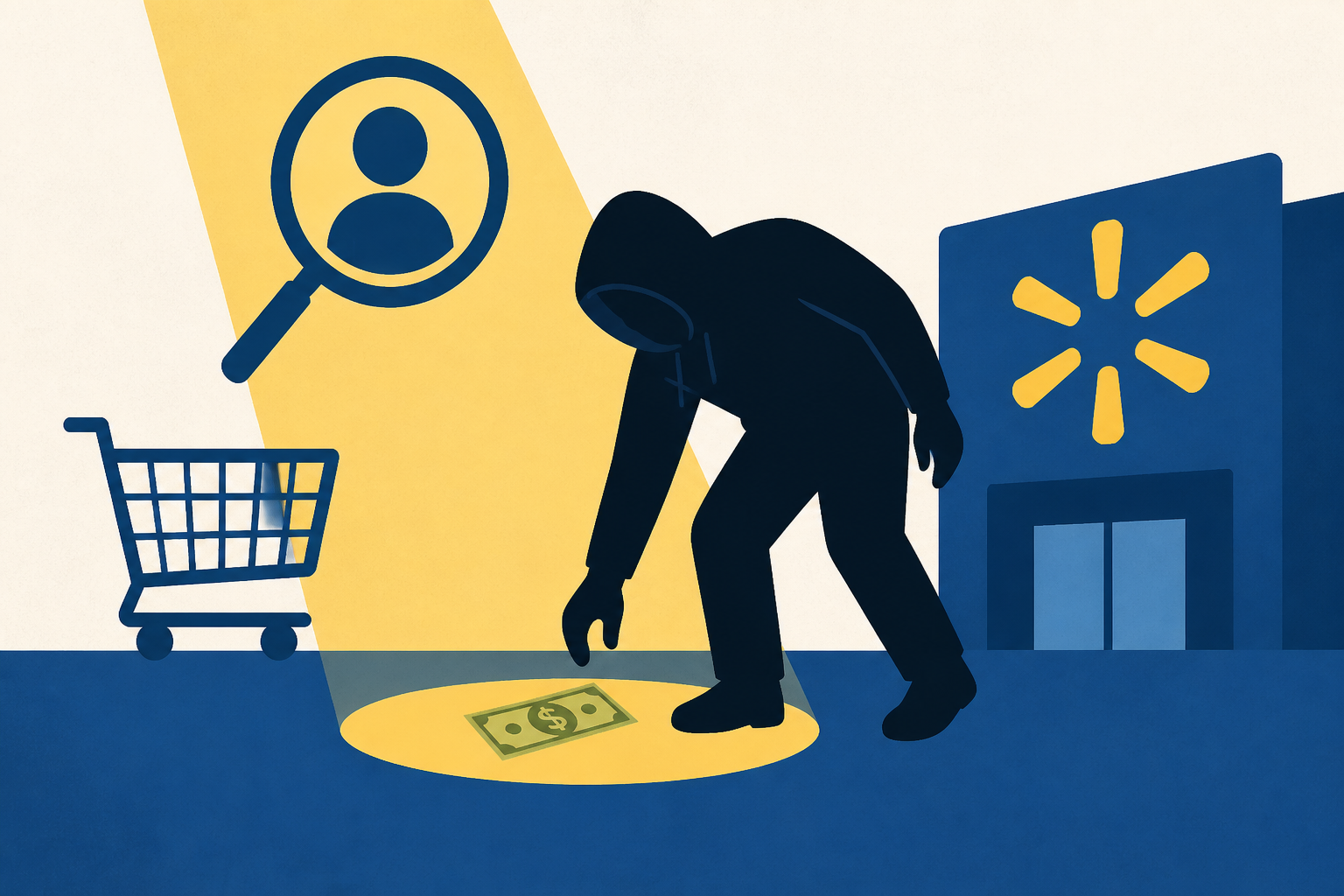 Police request public's help to find suspect who picked up $30 off ground in Walmart