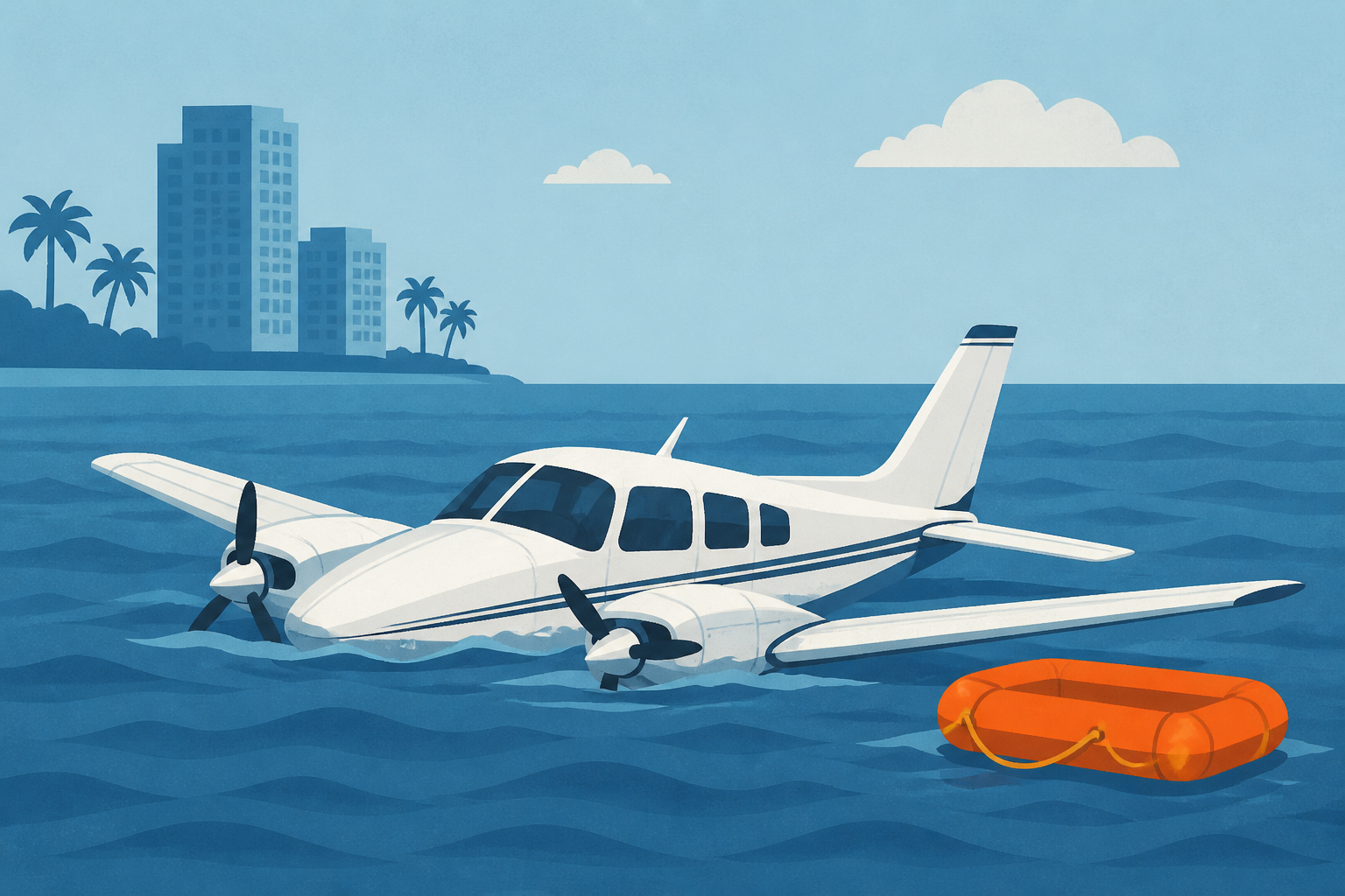 Florida pilot ditches twin-engine Piper in Atlantic off Boca Raton, Florida
