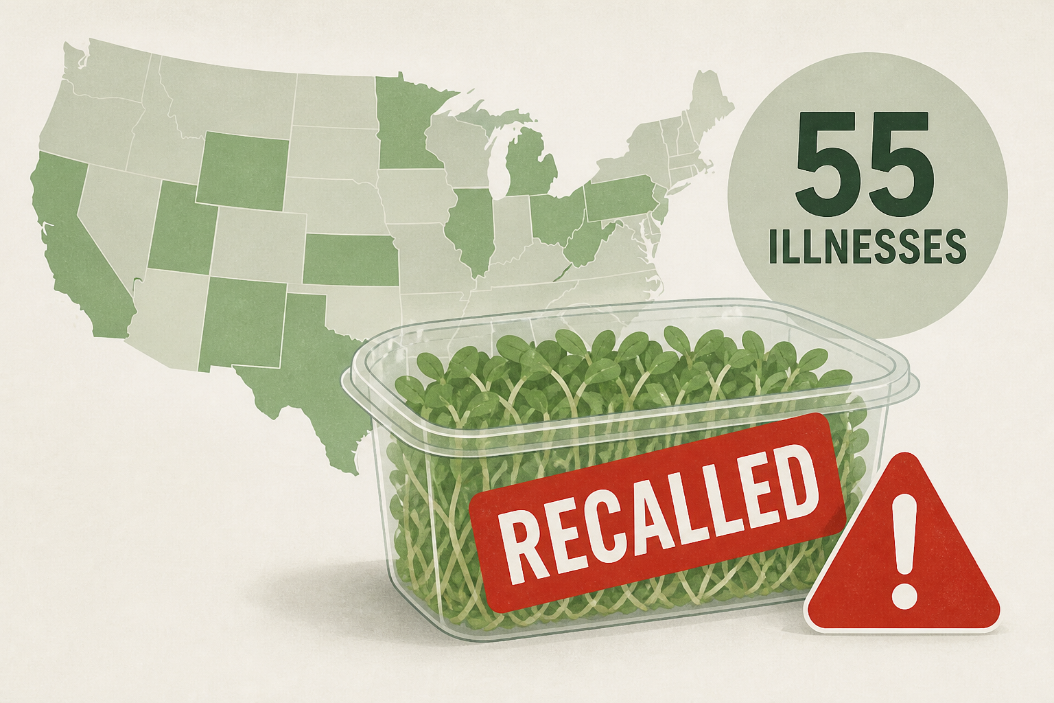 Sprouts Recalled After 55 Illnesses Reported in 15 States