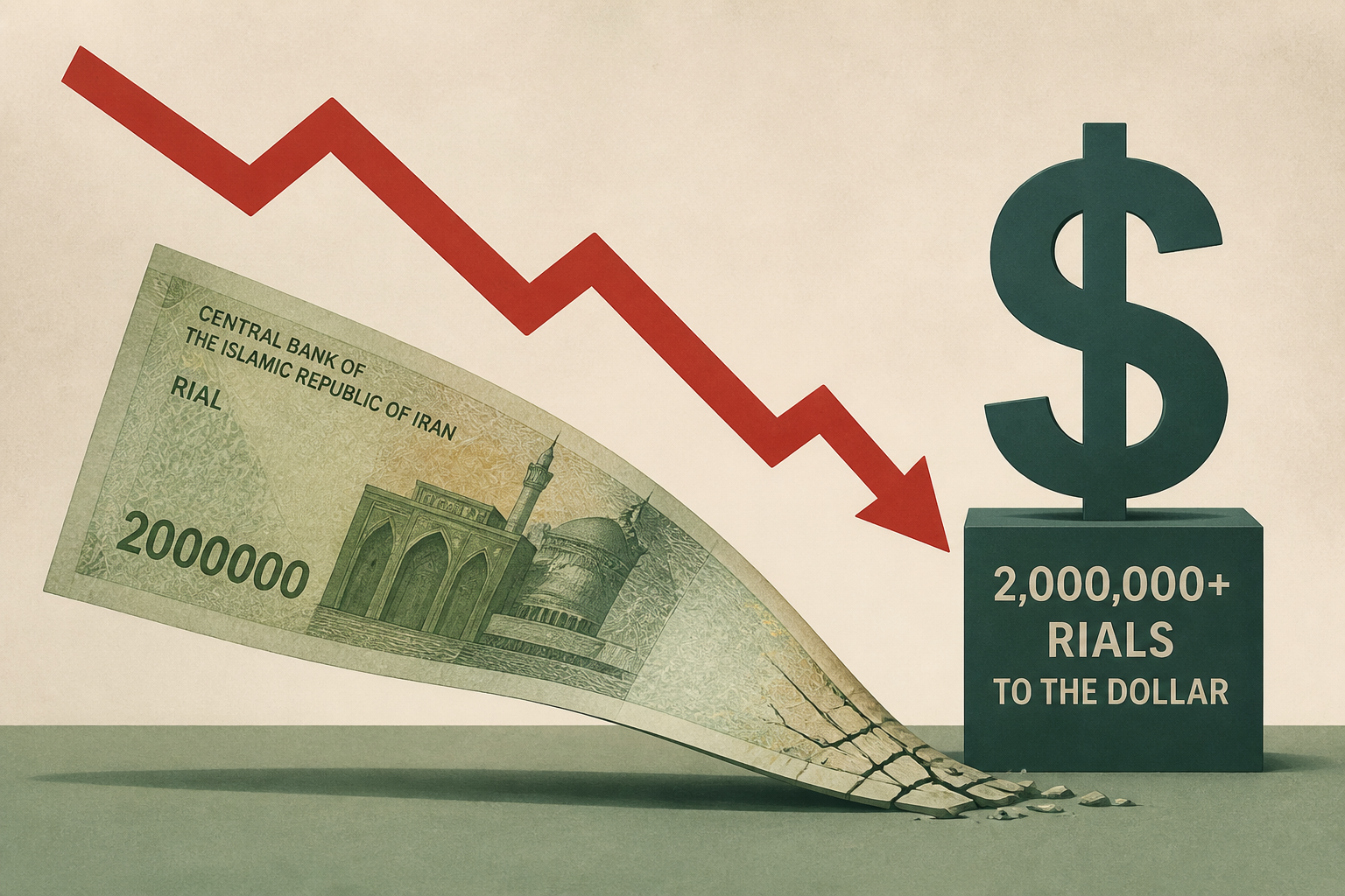 Iran's rial currency hits new record low of more than 2 million to the dollar