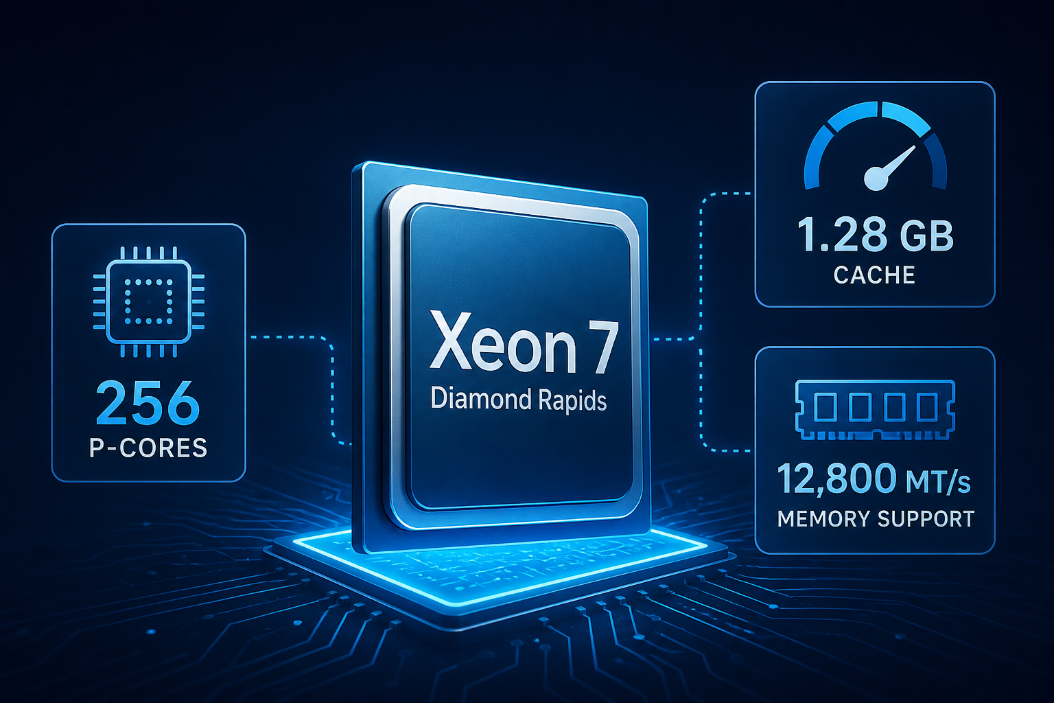 Intel Diamond Rapids "Xeon 7" CPUs Feature 256 P-Cores, The Same Number of Cores As Top EPYC Venice, Also Pack 1.28 GB of Cache And 12,800 MT/s Memory Support