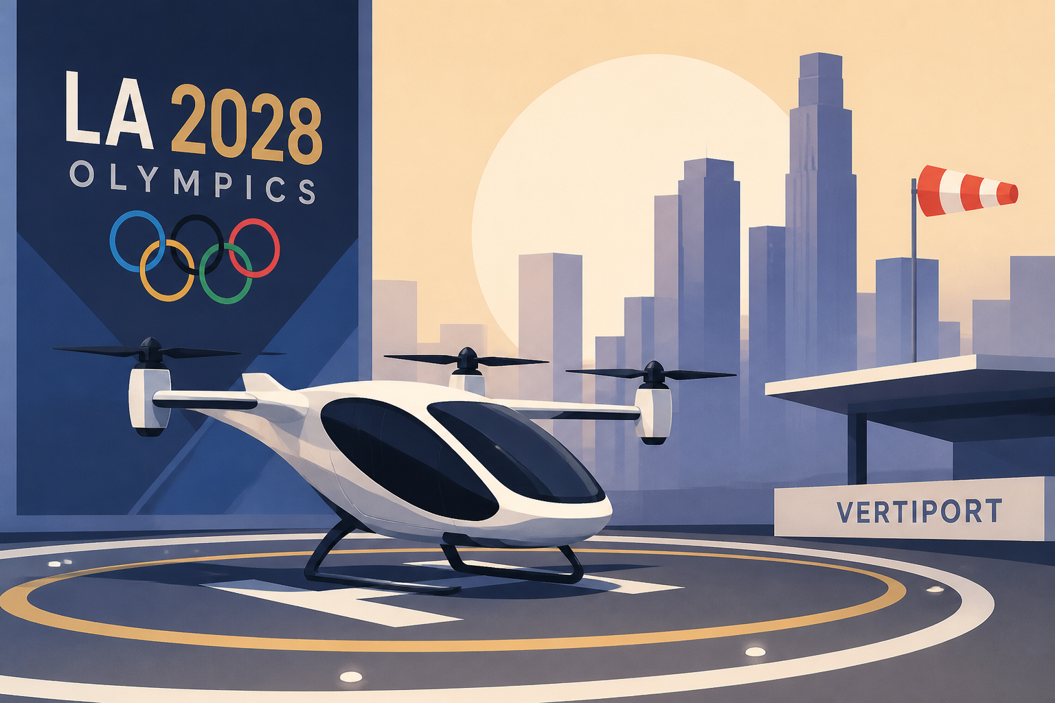 Air taxi unveiled at LA Live, site of planned vertiport ahead of 2028 Olympics