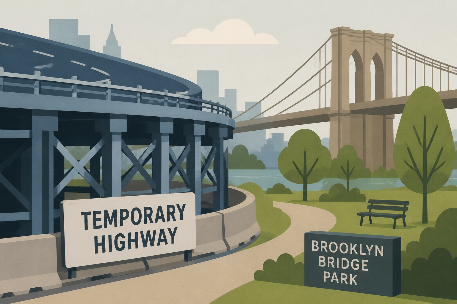 NYC's plan to fix BQE sparks concerns over temporary highway in Brooklyn Bridge Park