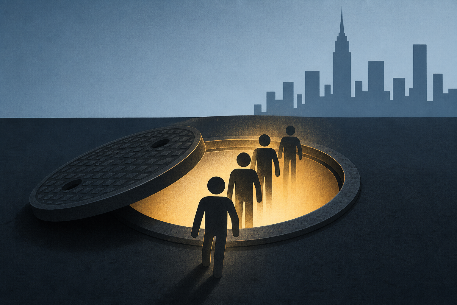 Another group of people spotted emerging from an NYC manhole