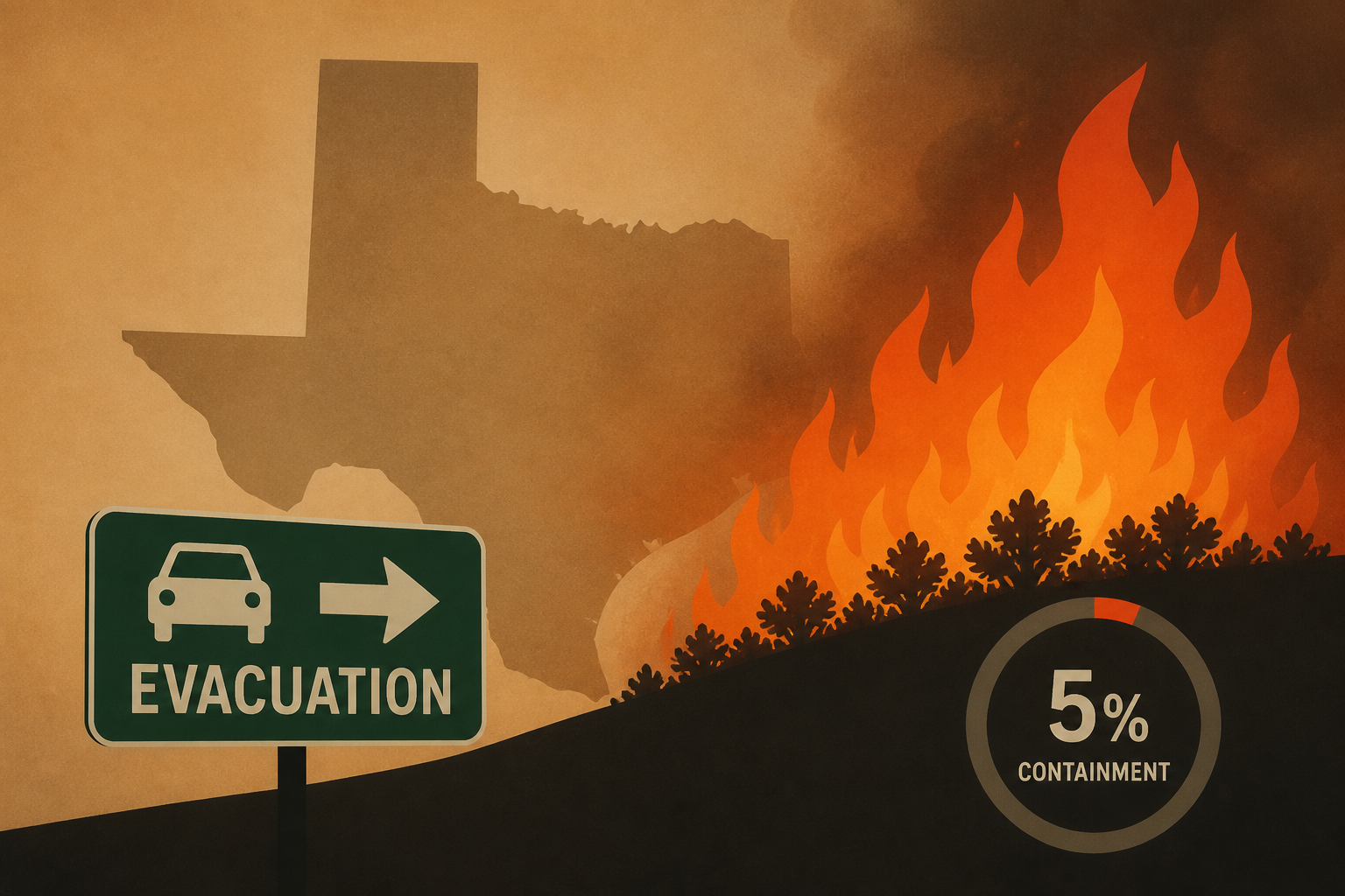 Evacuations underway as Texas Ross Fire explodes in size at 5% containment