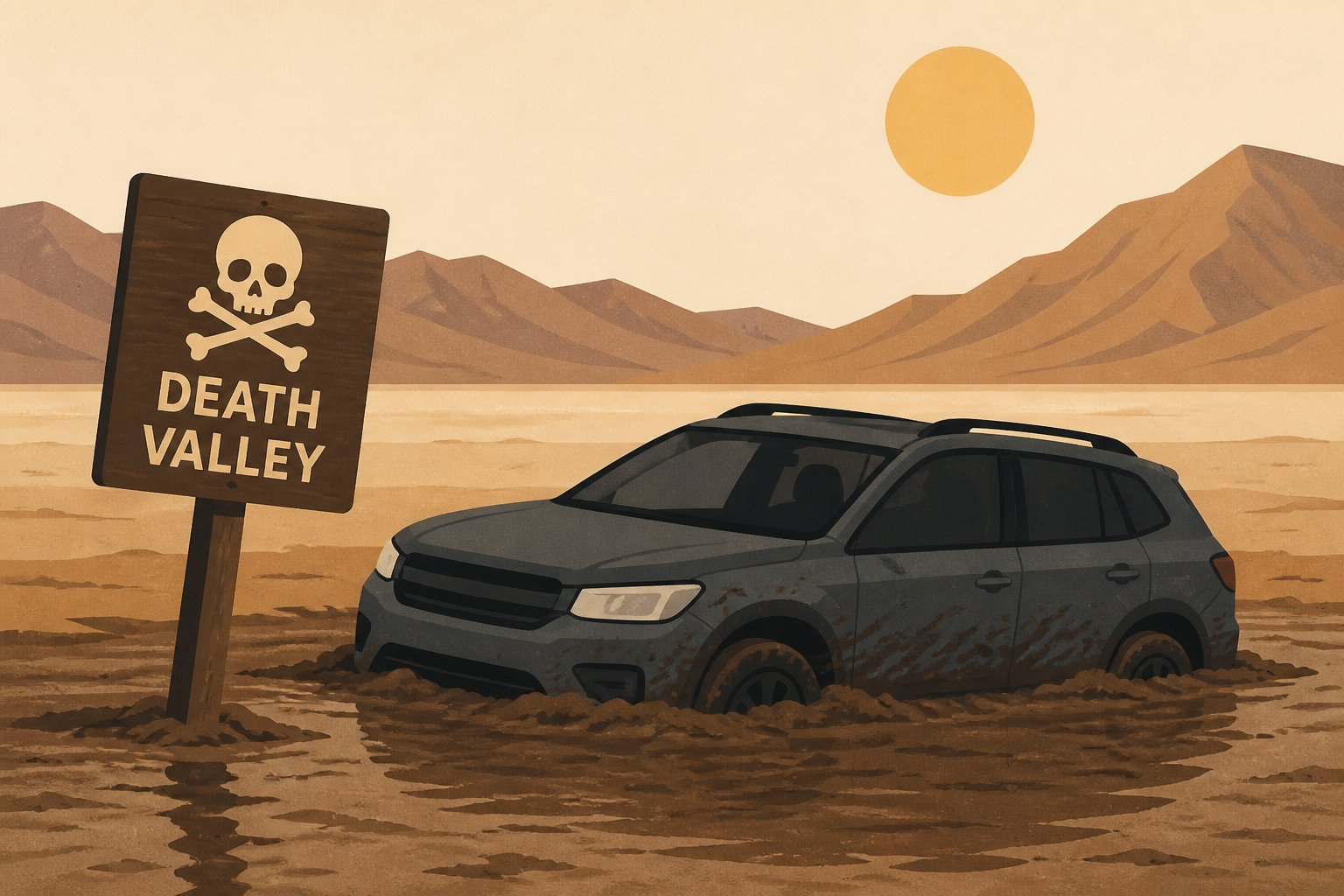 Tourist dies after car gets stuck in mud in Death Valley