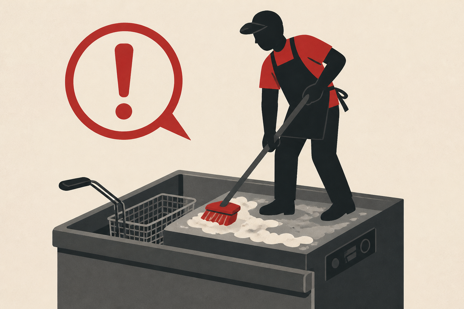 Panda Express guest stunned as employee stands on fryer while cleaning