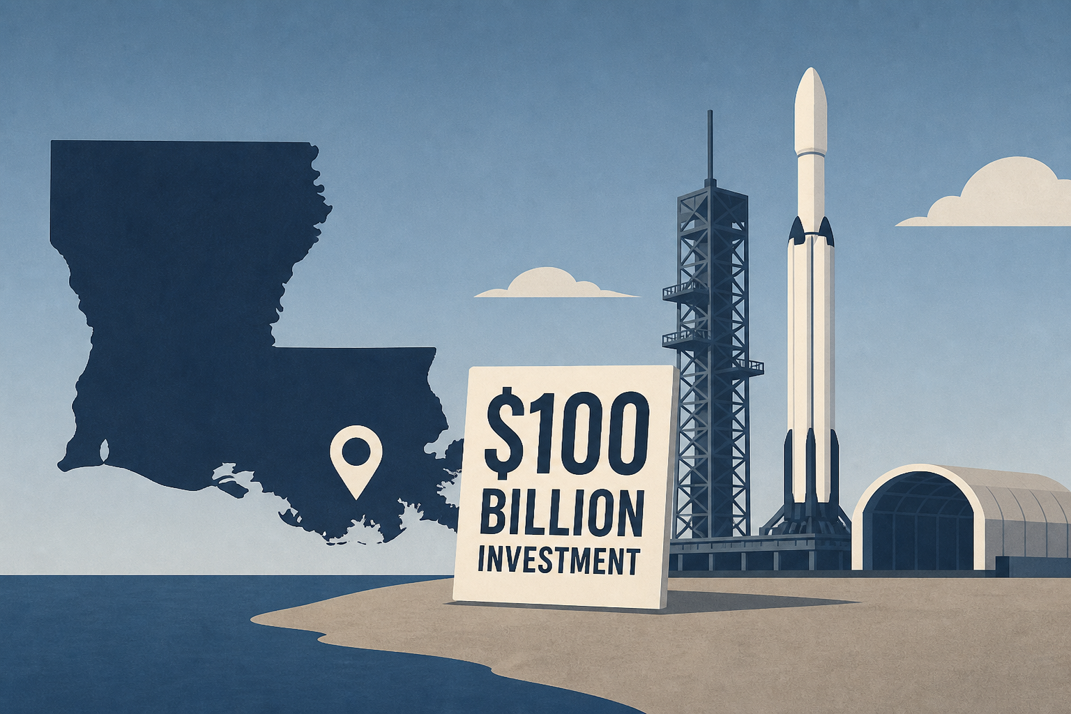 SpaceX intends to invest up to $100 billion in massive Louisiana spaceport