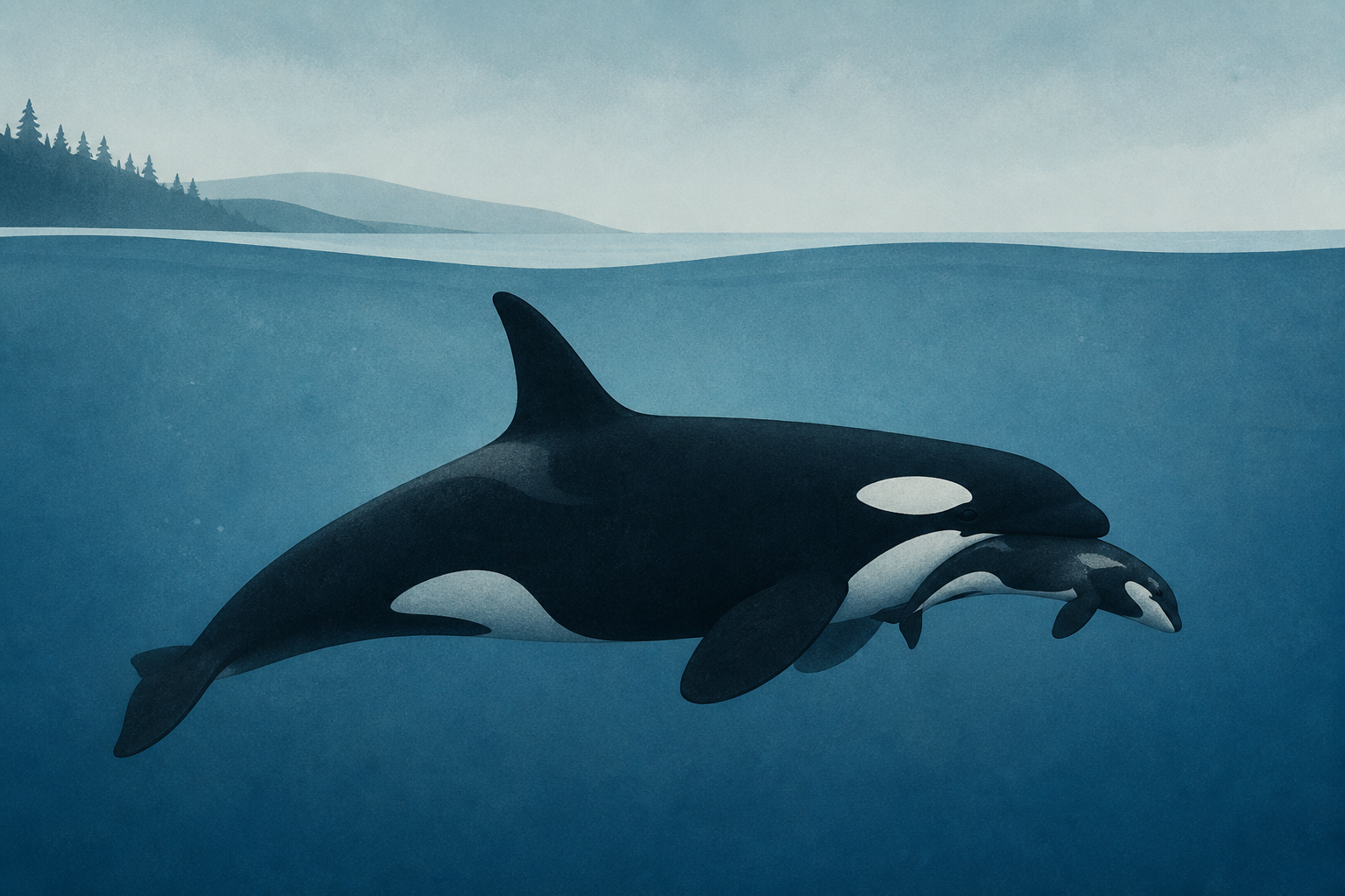In 2018 a female orca off the coast of Washington gave birth to a calf that died within half an hour, and rather than let the body sink she carried it with her, pushing it through the water on her hea