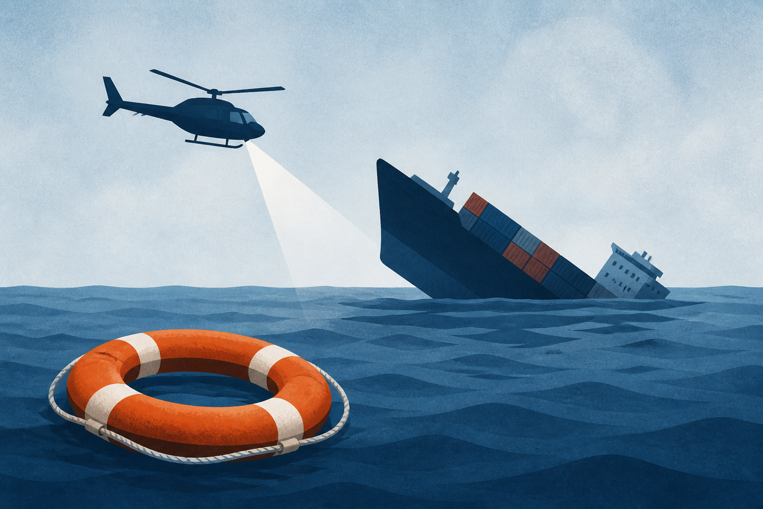 Rescuers searching for crew days after cargo ship sinks in Bay of Bengal