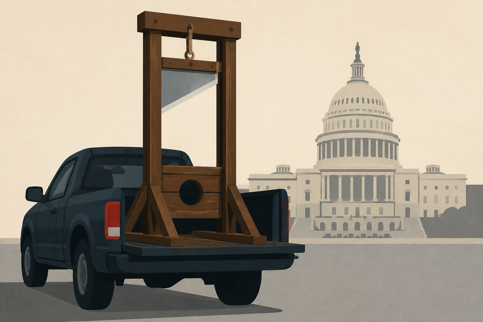 Man arrested near US Capitol after driving from California with a guillotine in his truckbed