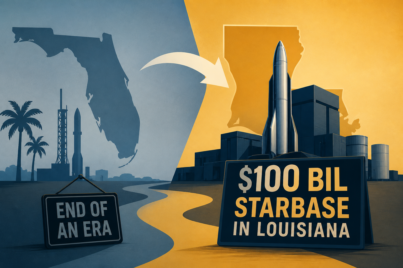 SpaceX Plans $100 Bil Starbase In Louisiana; 'End Of An Era' In Florida