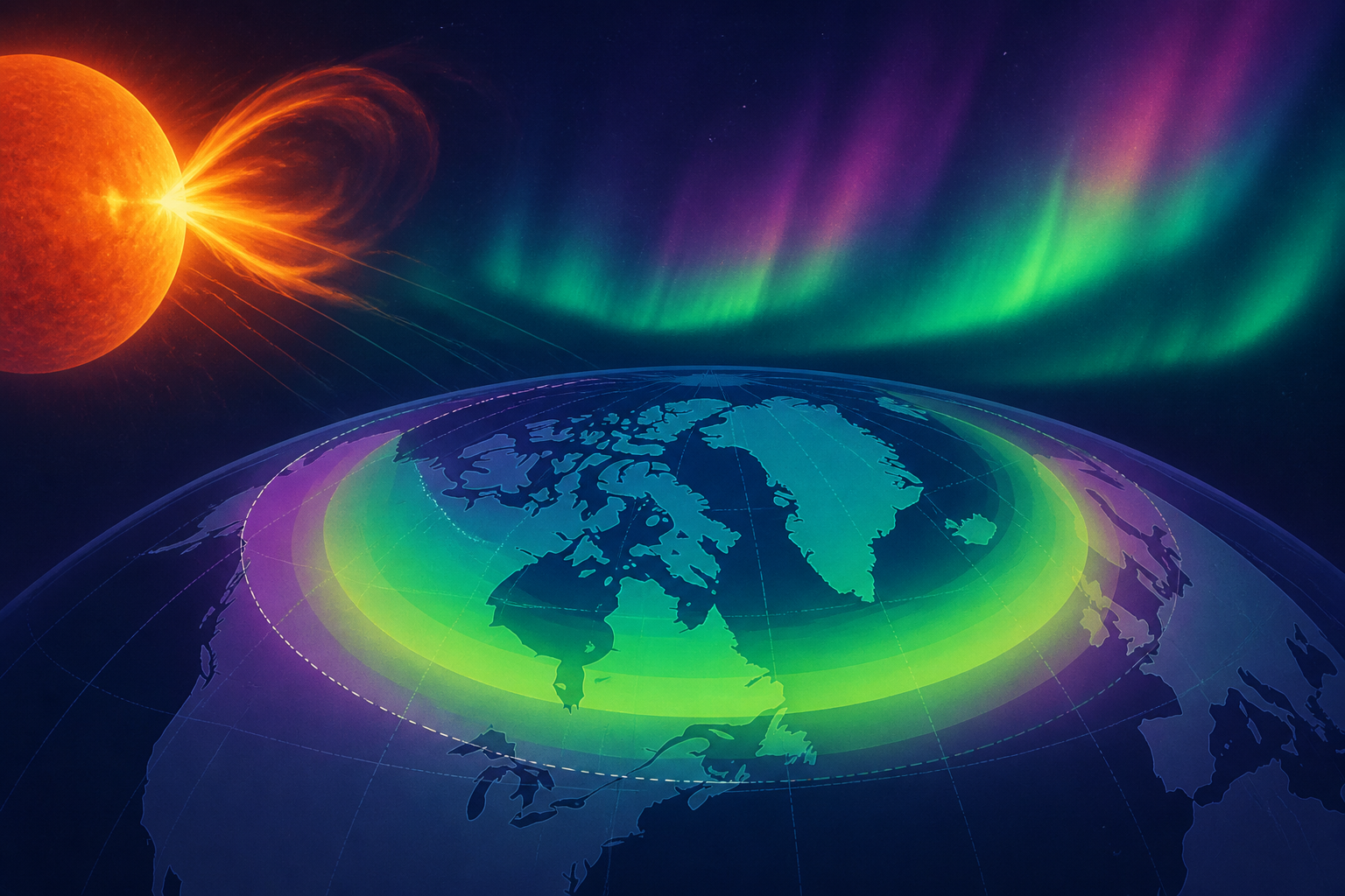 Map shows where Northern Lights could dazzle skies after solar flare
