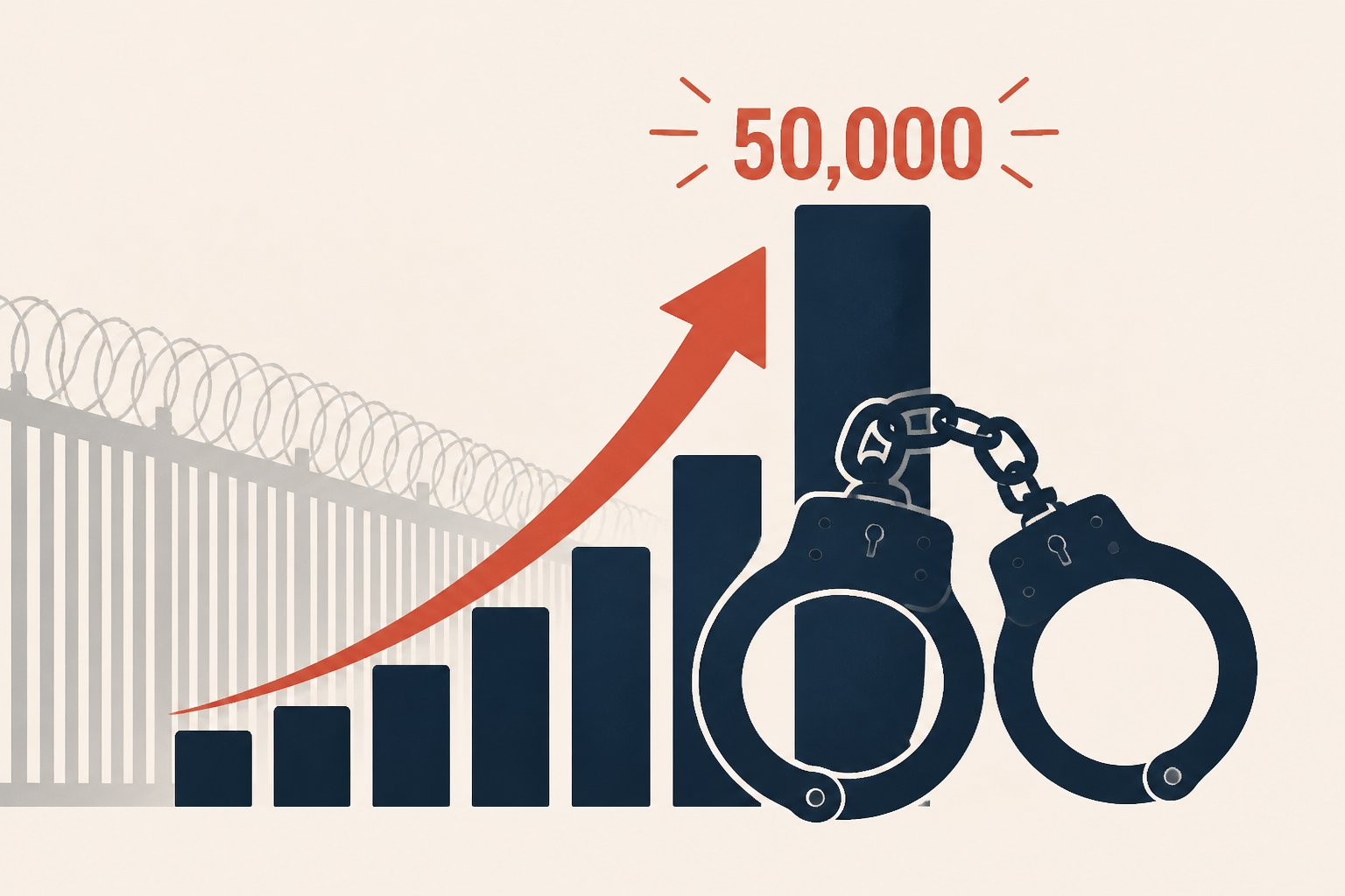 Immigration arrests soar, hitting 50,000 in July